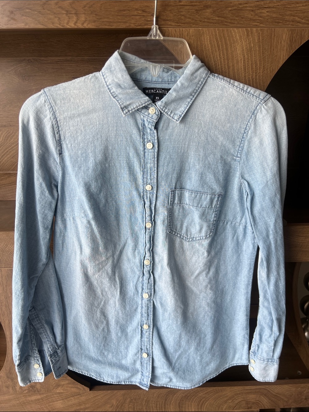 J.Crew Chambray Light Blue Denim Button-Down Shirt